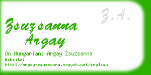 zsuzsanna argay business card